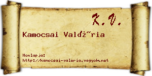 Kamocsai Valéria névjegykártya