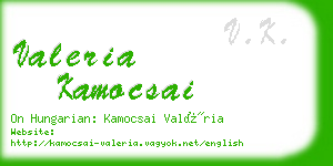 valeria kamocsai business card